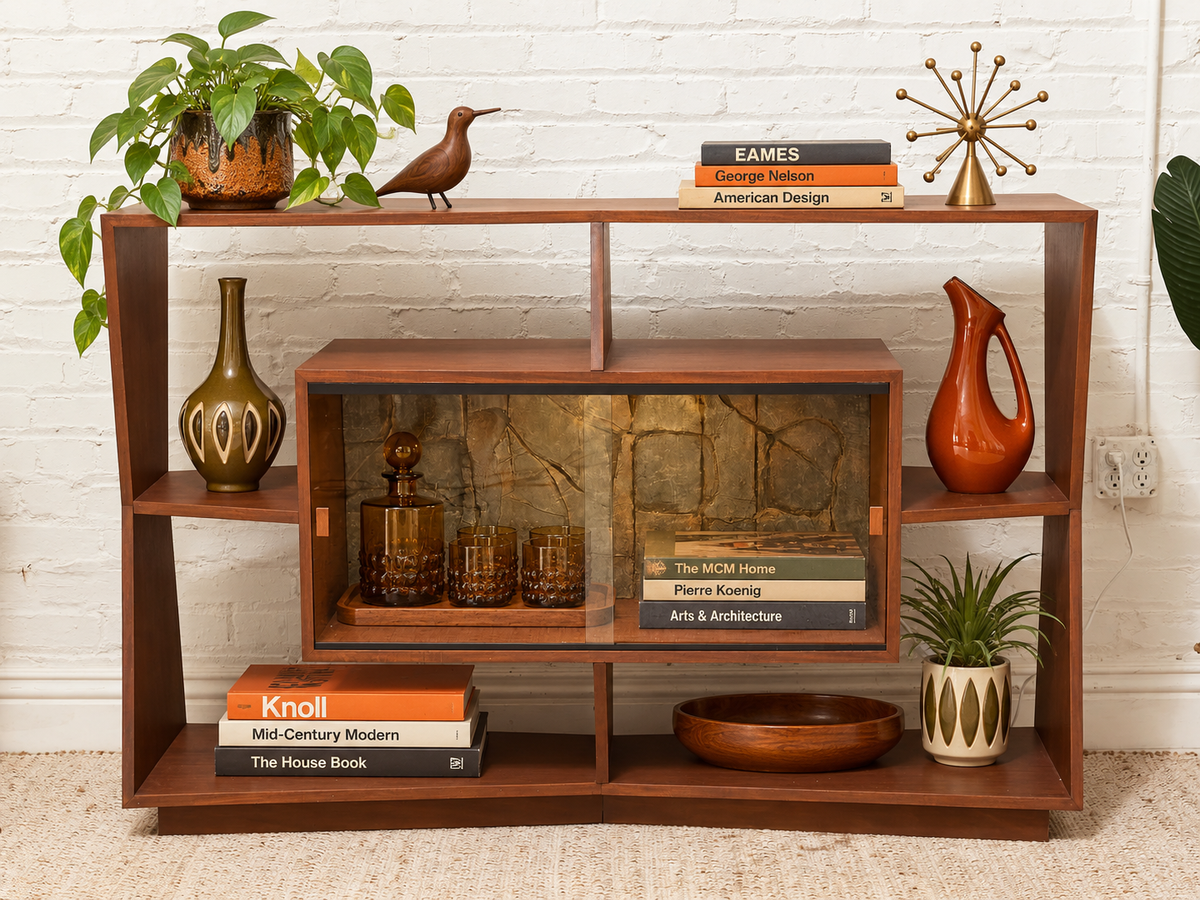The Orbit Handcrafted Mid-Century Modern Wall Shelf