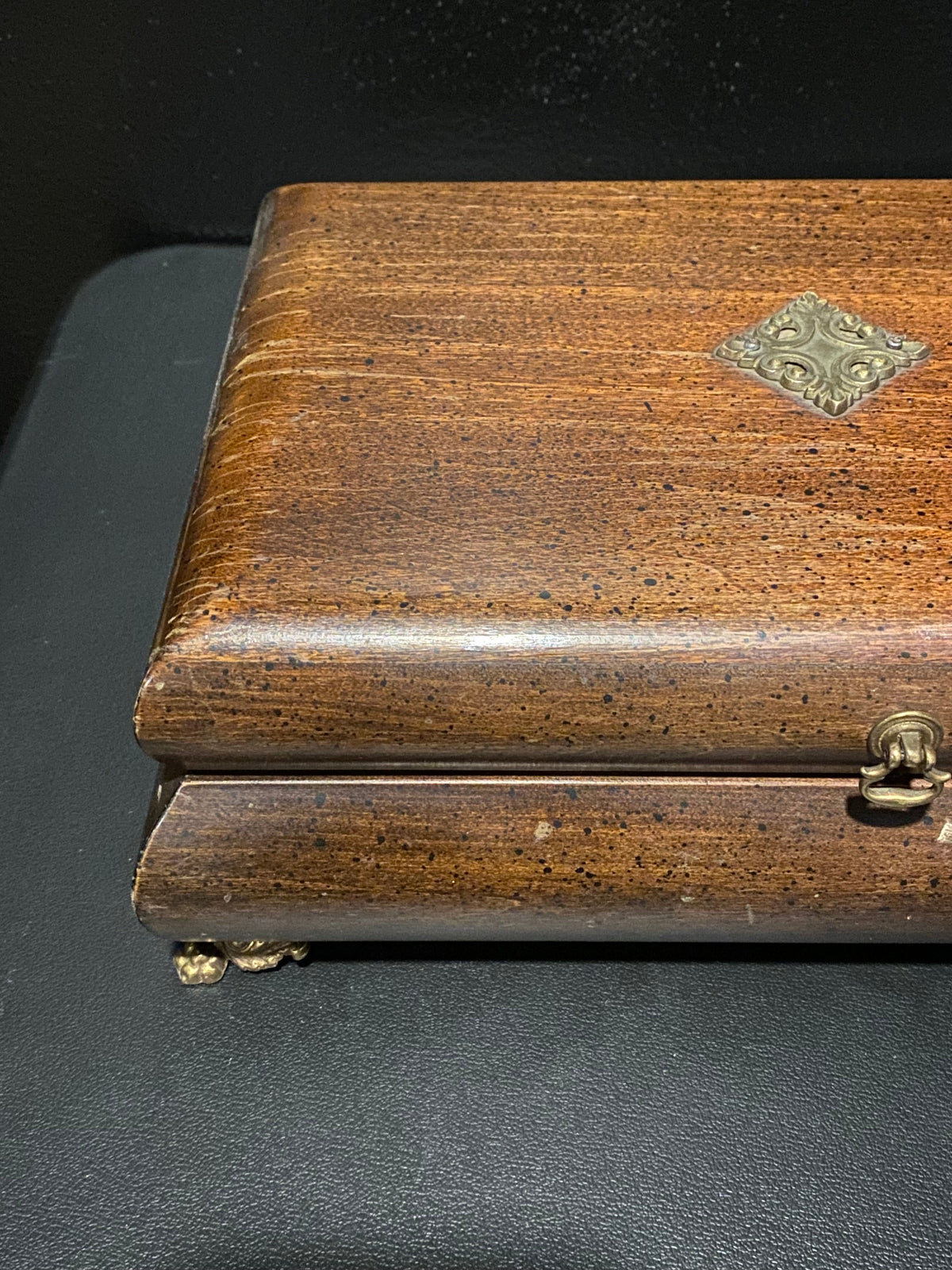 Large Elegant Jewelry Box with Brass Claw Foot