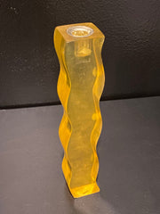 Fun Post Modern Yellow Lucite Candle Holder