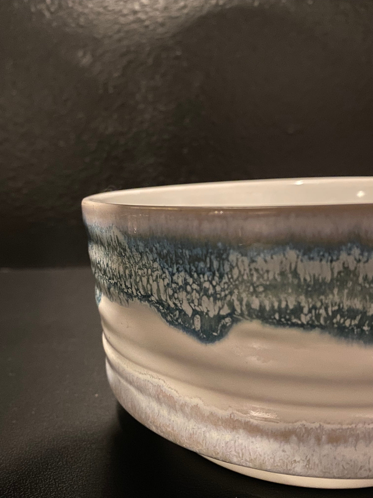 White and Turquoise Glaze Porcelain Bowl