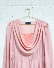 Vintage Ursula of Switzerland Pink Chiffon Dress (11/12)