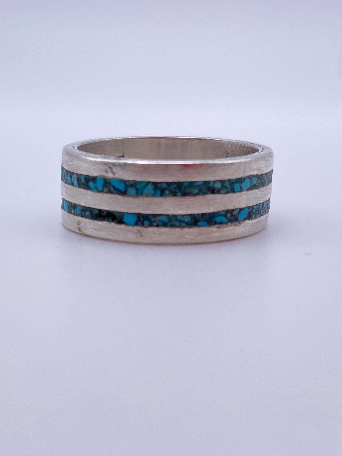 Turquoise Inlay on Sterling Band