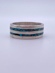 Turquoise Inlay on Sterling Band
