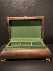 Large Elegant Jewelry Box with Brass Claw Foot