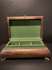 Large Elegant Jewelry Box with Brass Claw Foot