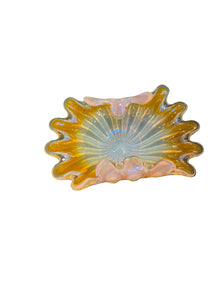 Murano TOSO Opalescent Orange Glass Bowl
