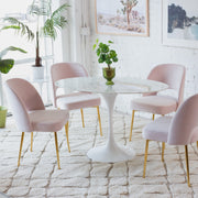Daisy Faux Marble 48 in Oval Dining Table