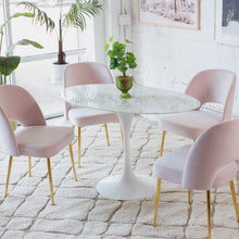 Daisy Faux Marble 48 in Oval Dining Table