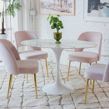 Daisy Faux Marble 48 in Oval Dining Table