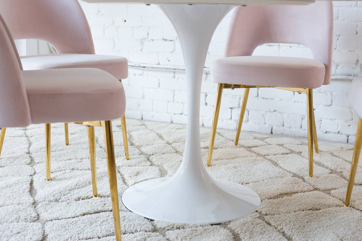 Daisy Faux Marble 48 in Oval Dining Table