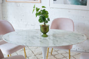 Daisy Faux Marble 48 in Oval Dining Table