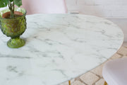 Daisy Faux Marble 48 in Oval Dining Table