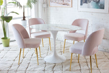 Daisy Faux Marble 48 in Oval Dining Table