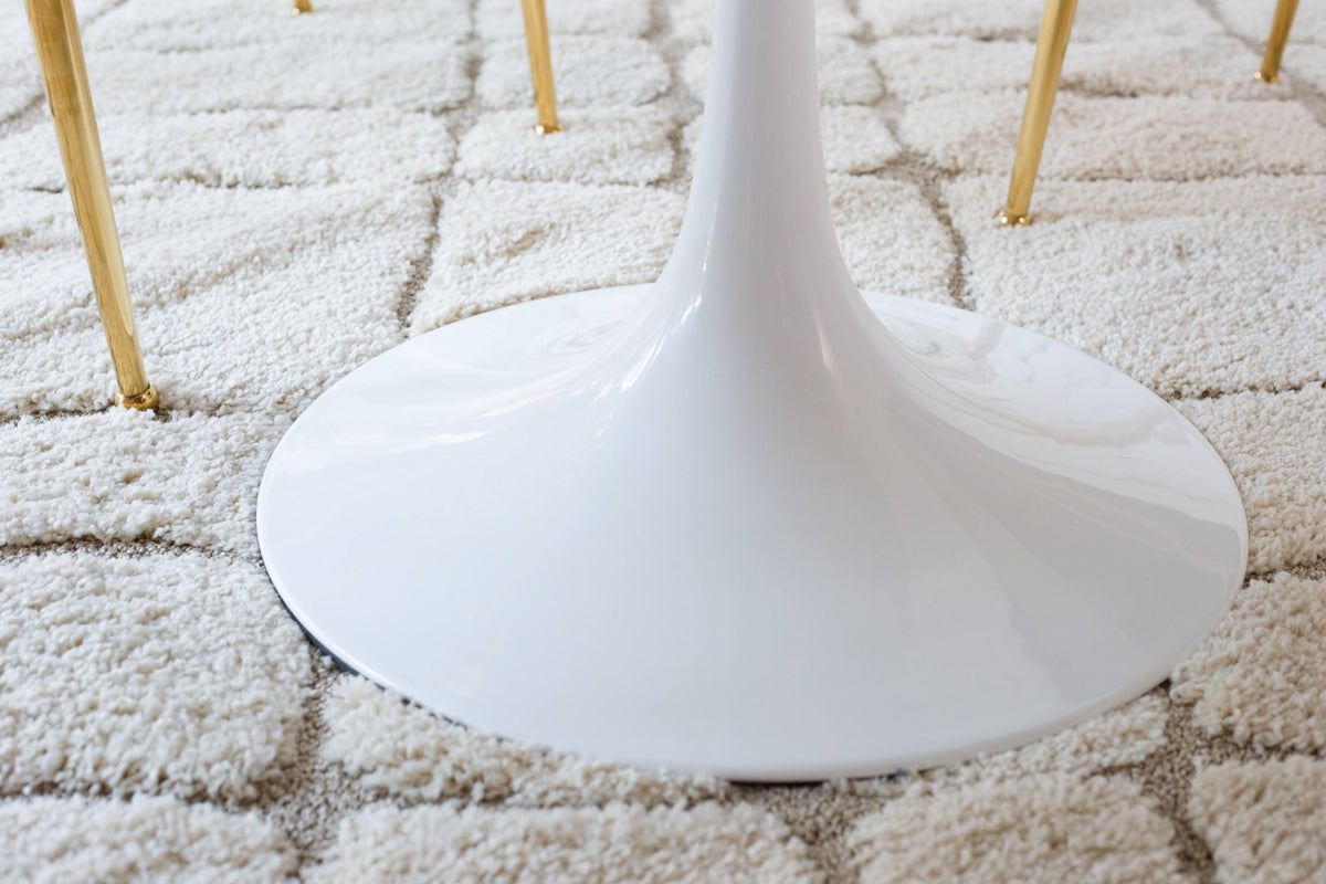 Daisy Faux Marble 48 in Oval Dining Table