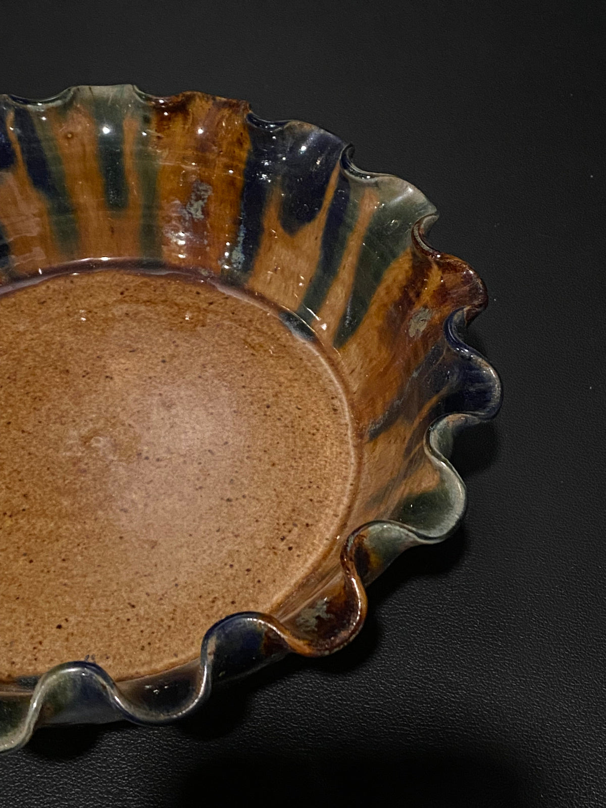 Fluted Earth Tone Glaze Bowl