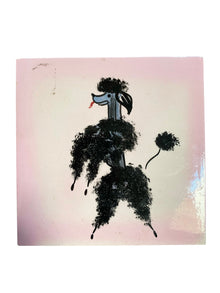 Hand Painted Poodle on Porcelain Tile