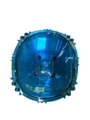 Large Blue Art Deco Glass Bowl