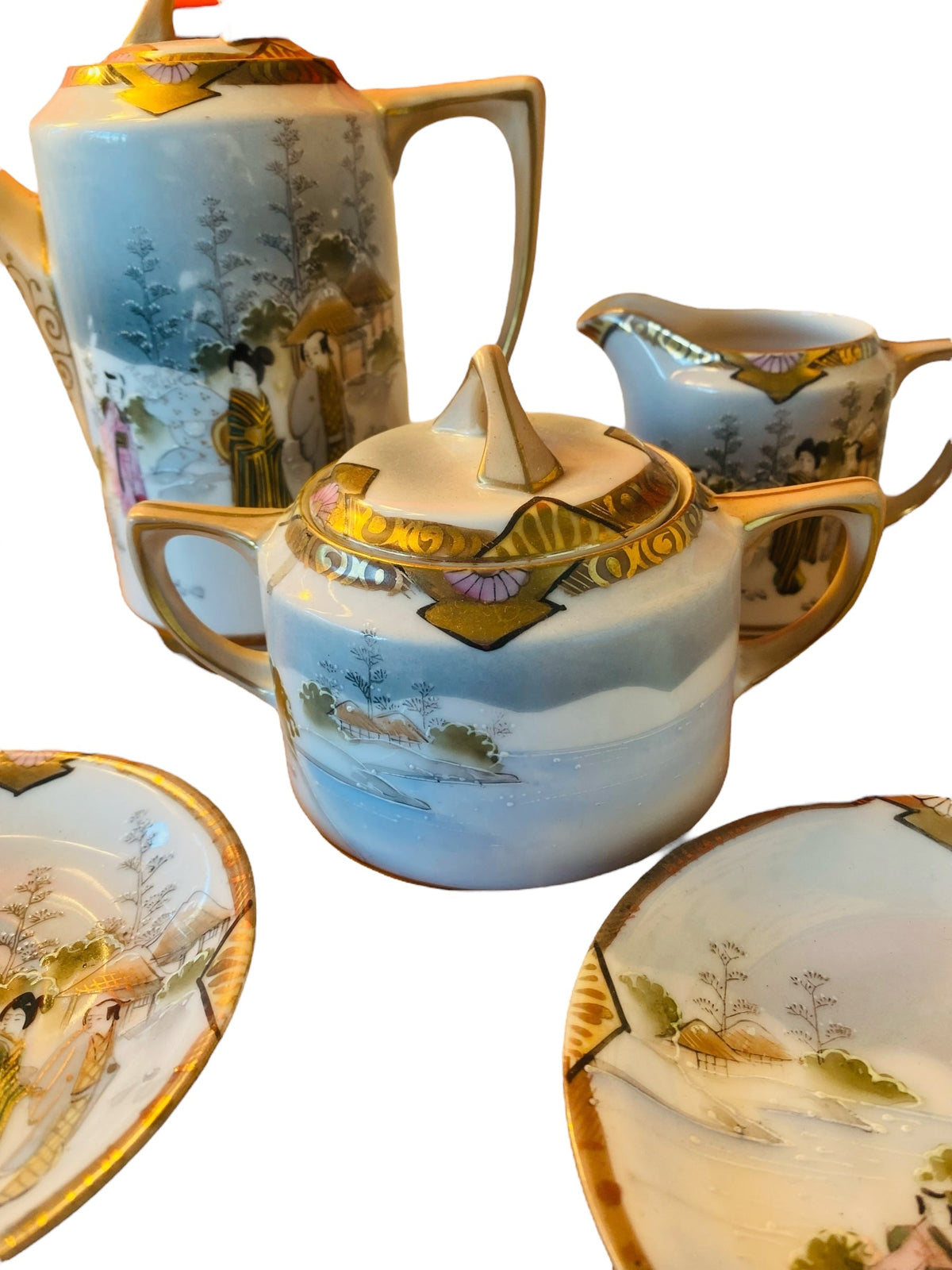 Antique Japanese Satsuma Tea Five Piece Set