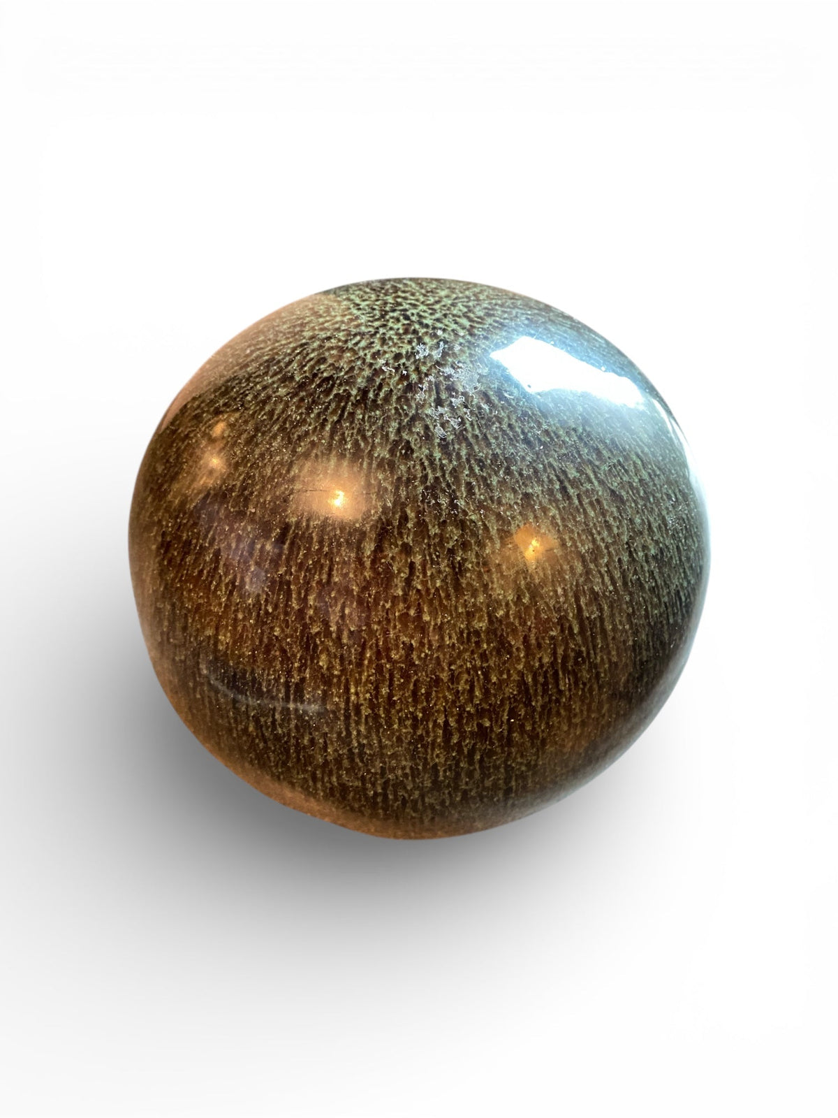 Mossy Green Glaze Spherical Studio Pottery