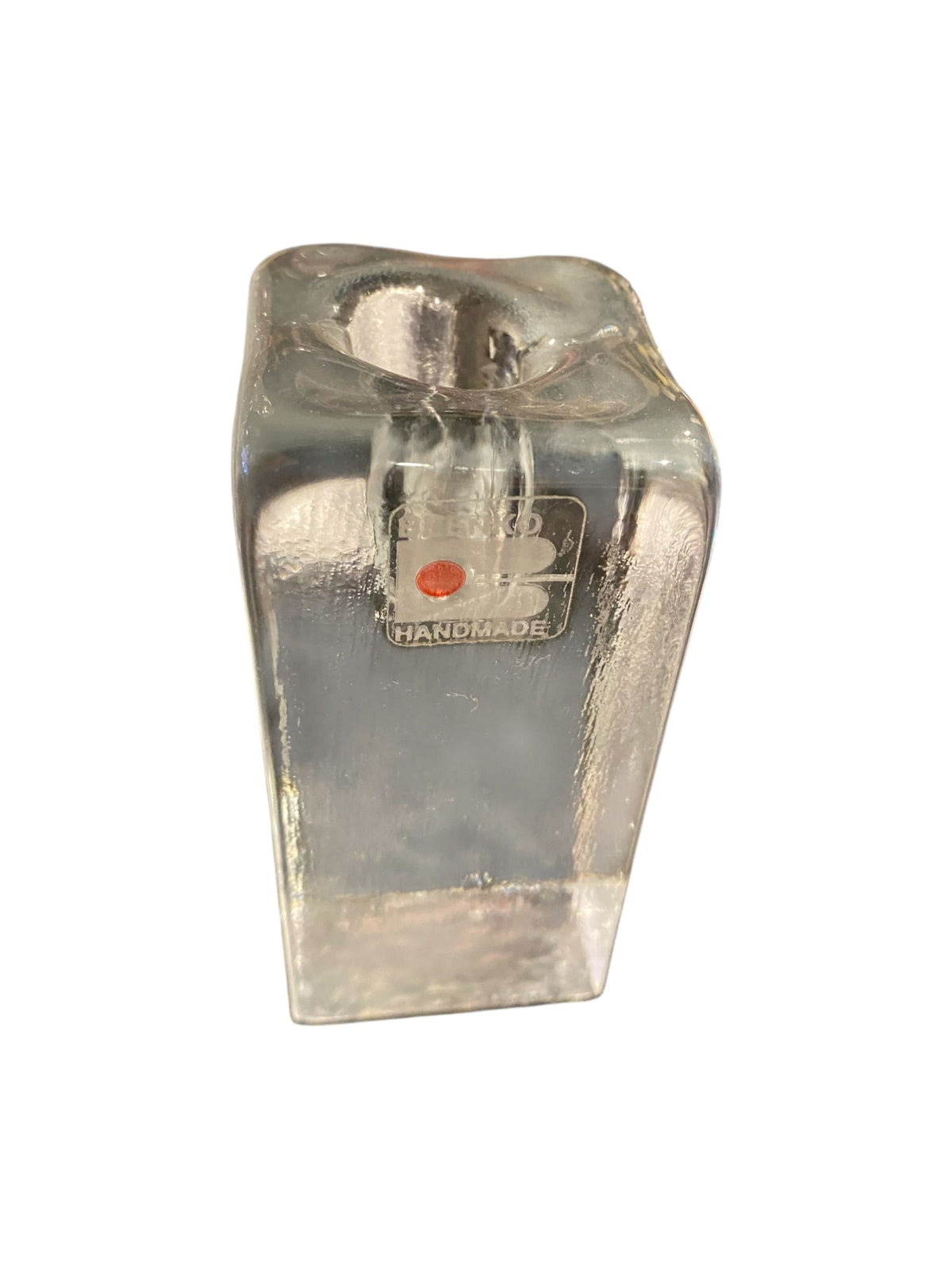 Heavy Glass Blenko Candle Holder