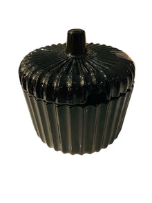 Black Amethyst Ribbed Honey Jar