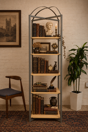 Vintage Arched Metal & Wood Etagere