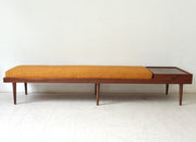 Walnut Long Bench Customizable Size in Mustard