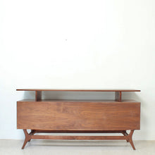 Scandinavian Walnut Credenza with Shelf