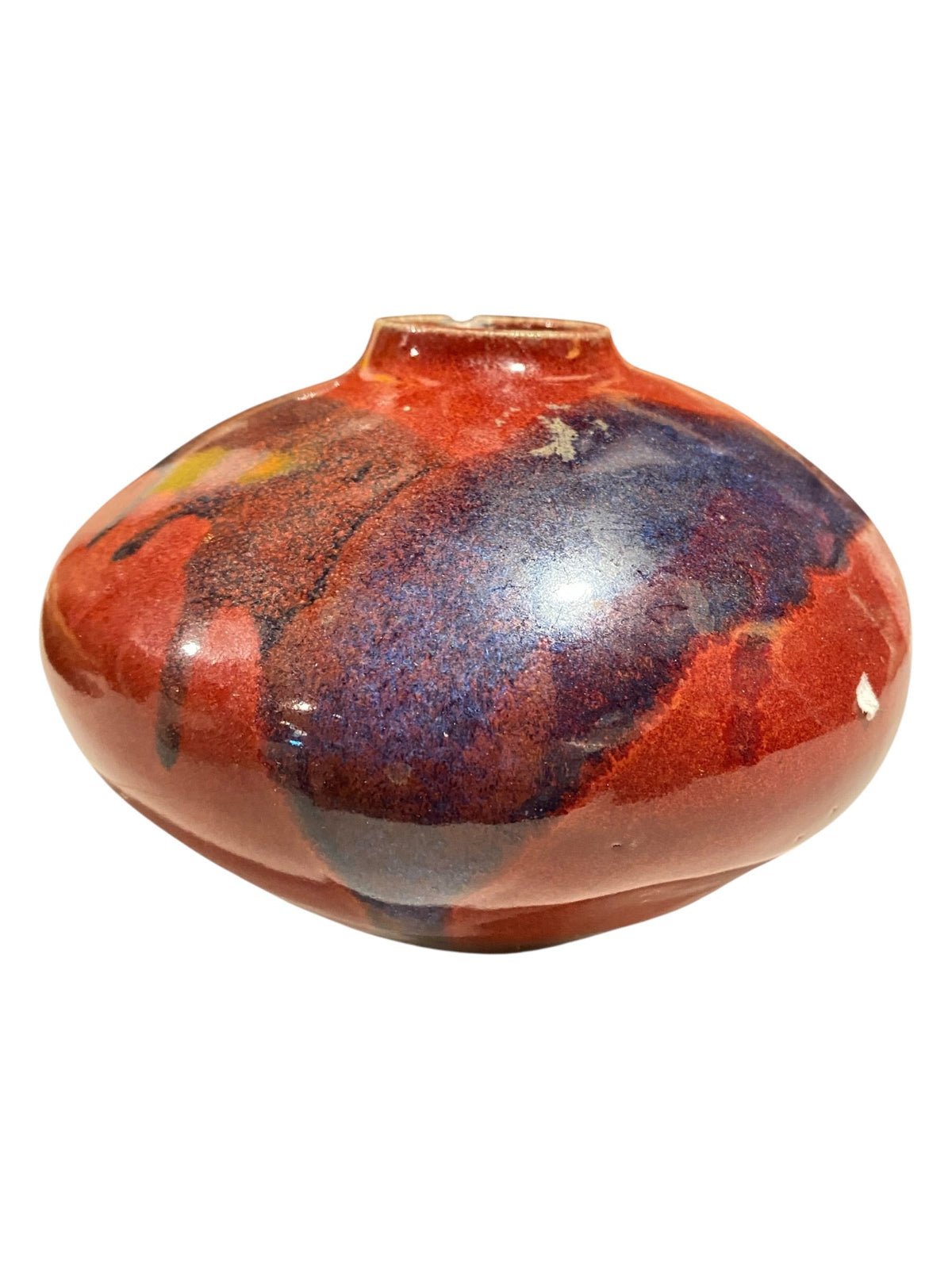 Red Blue Glaze Stoneware Studio Pottery
