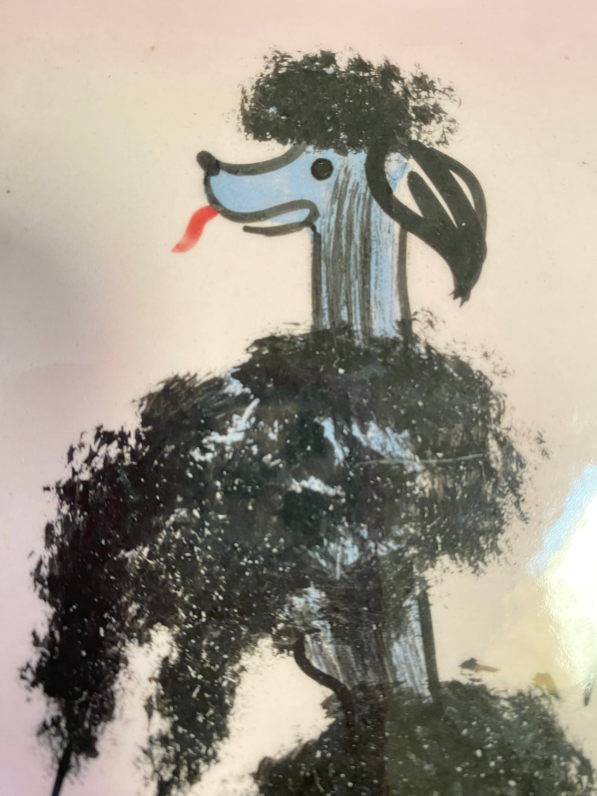 Hand Painted Poodle on Porcelain Tile