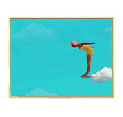 Jumping in Gold Frame