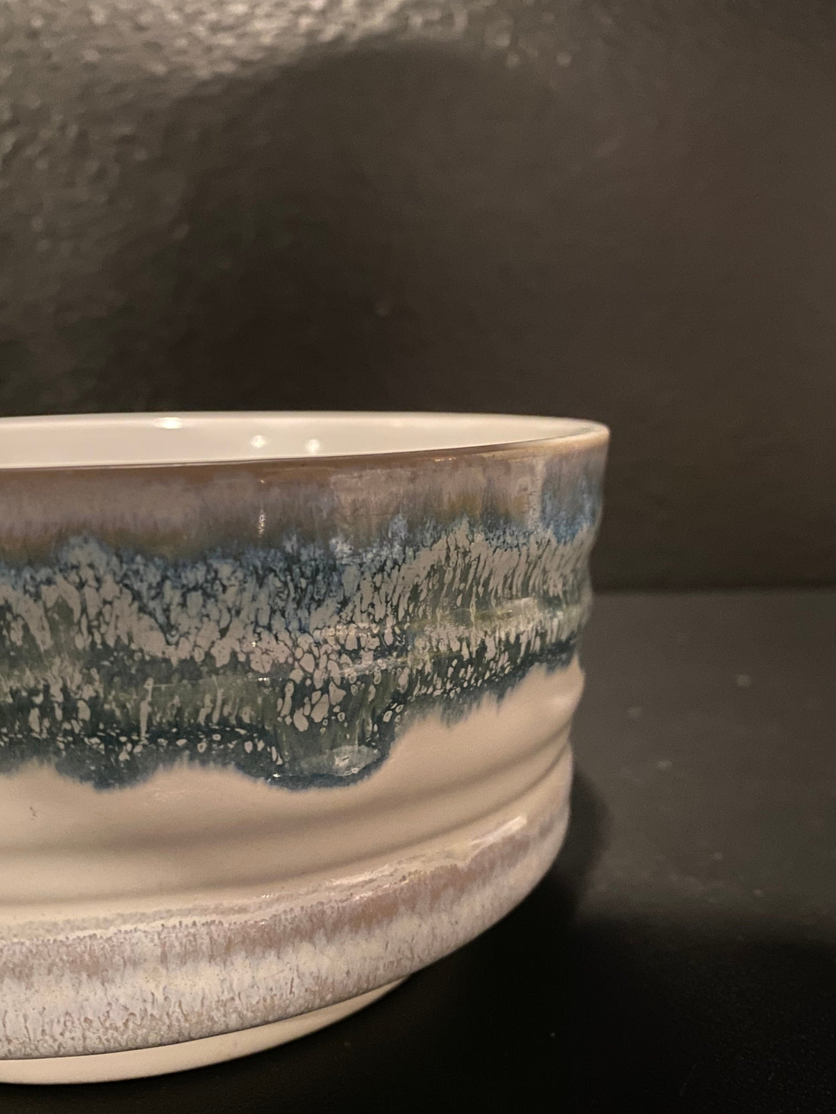 White and Turquoise Glaze Porcelain Bowl