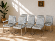 Milo Baughman Dining Chairs in Knoll Fabric set of 8