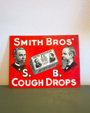 Vintage Smith Bros Cough Drops Metal Sign