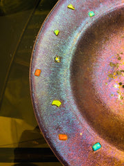 Beautiful Iridescent Infused Glass Bowl