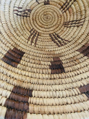 Native American Woven Reed Basket with Rectangles