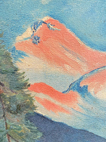 Antique Mountain Landscape with Pink Mountains