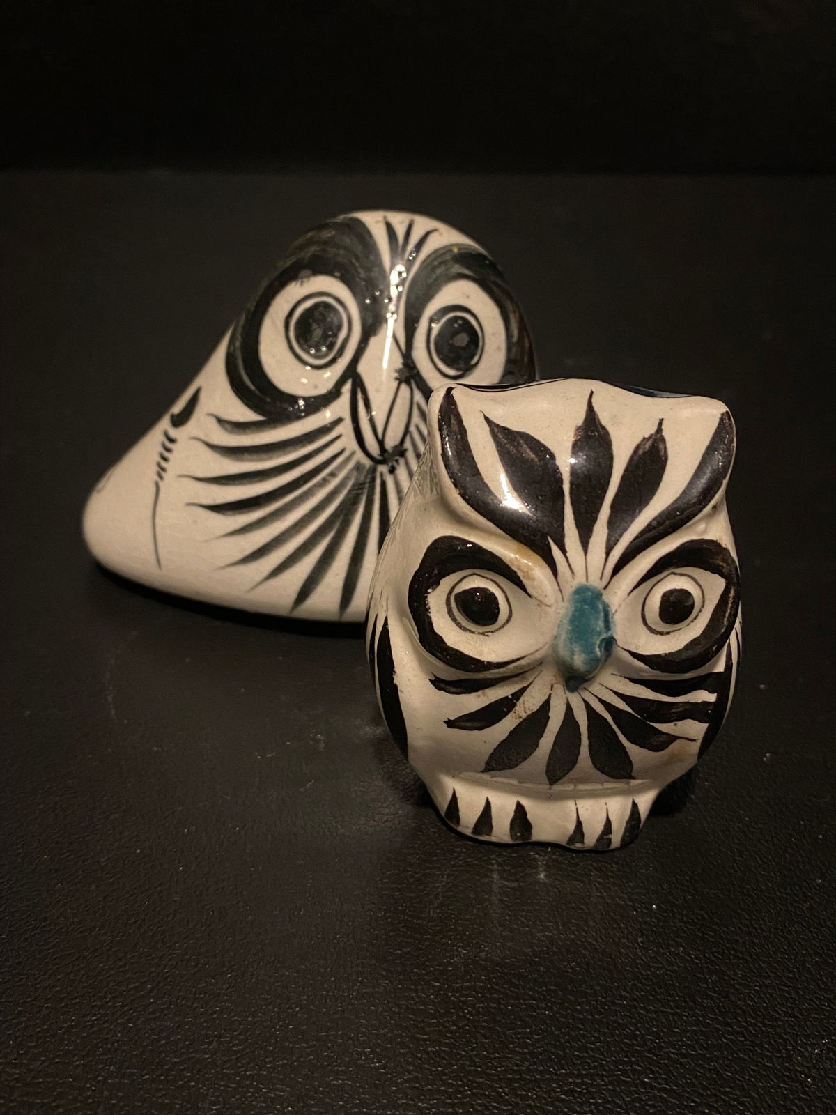 Pair of Hand painted Mexican Owls