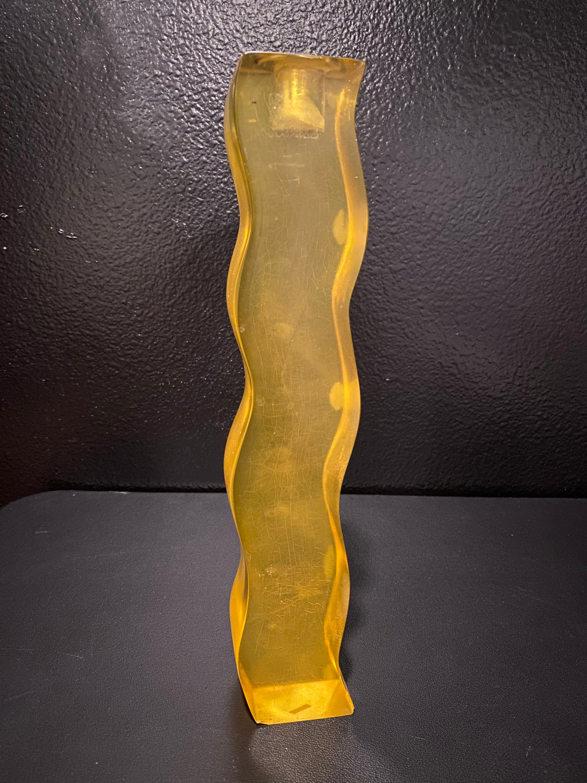 Fun Post Modern Yellow Lucite Candle Holder
