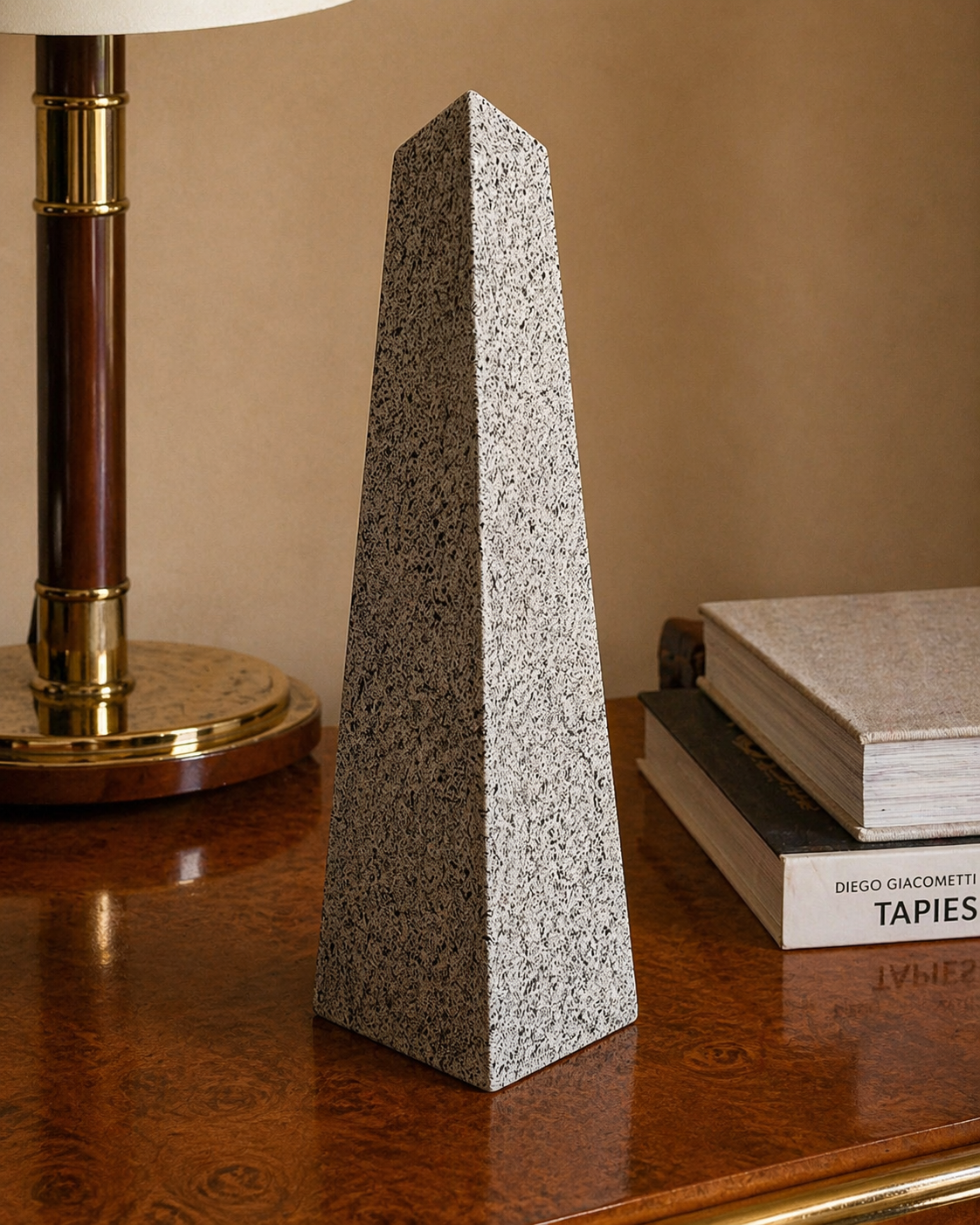 Modernist Black White Trapezoid Vase Signed by Carlson 86