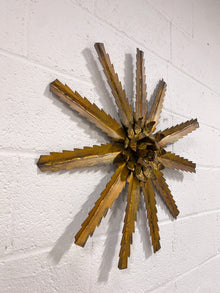 Vintage Gilt Metal Sunburst Wall Hanging