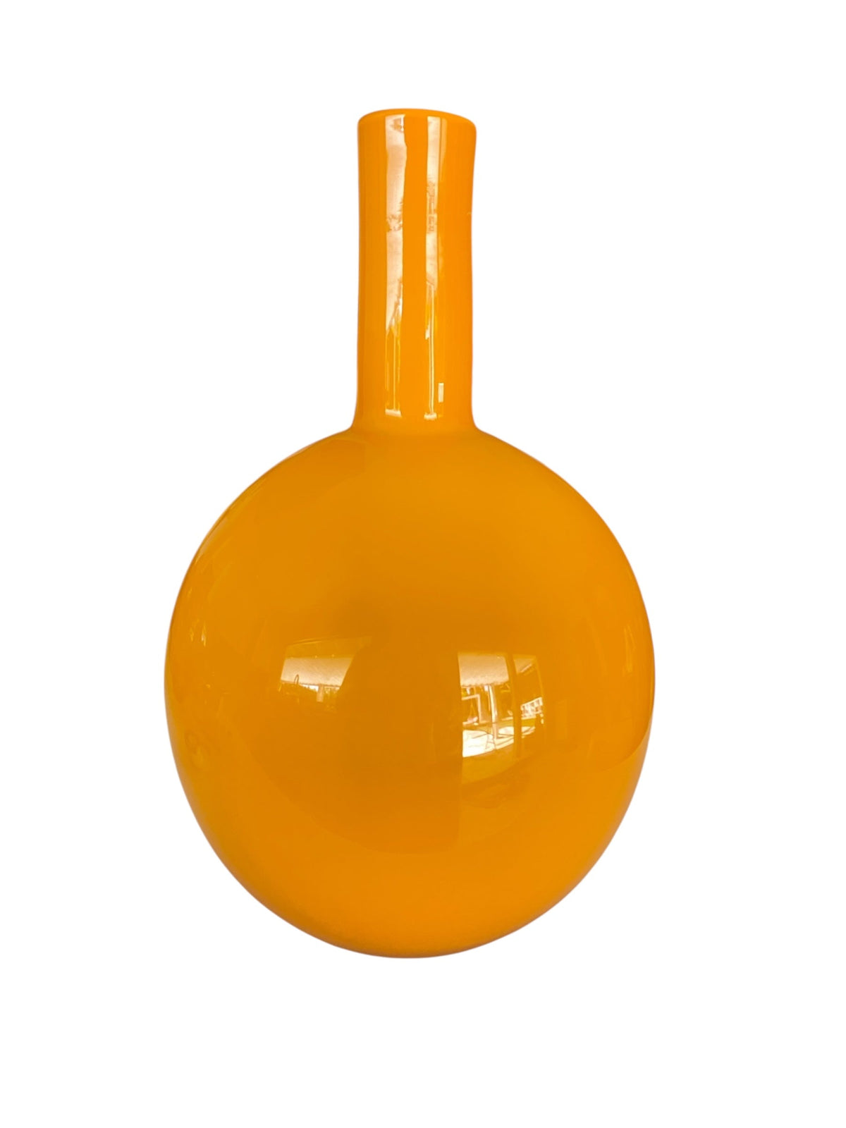 Large Brilliant Orange Modernist Vase