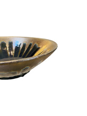 Large Gloss Glaze Bowl with a Sunflower pattern