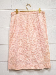 Vintage Peach Lace Blouse and Skirt Set - As Found