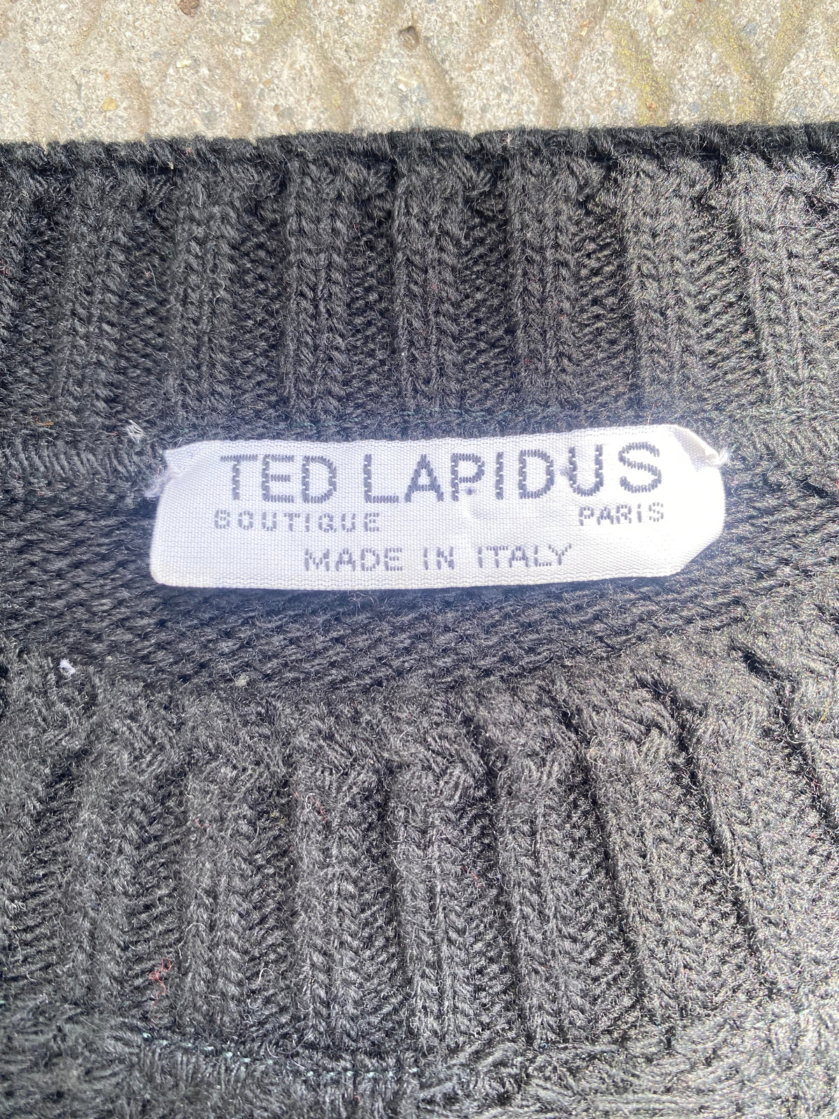 Ted Lapidus in Black Cable Knit Sweater