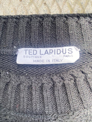 Ted Lapidus in Black Cable Knit Sweater