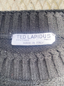 Ted Lapidus in Black Cable Knit Sweater
