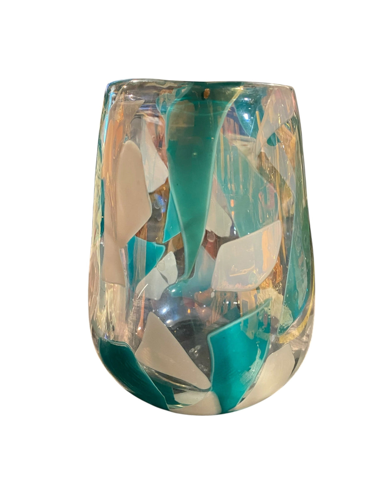Hand Blown Confetti Glass Vase