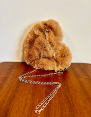 Furry Heart Shaped Crossover Purse