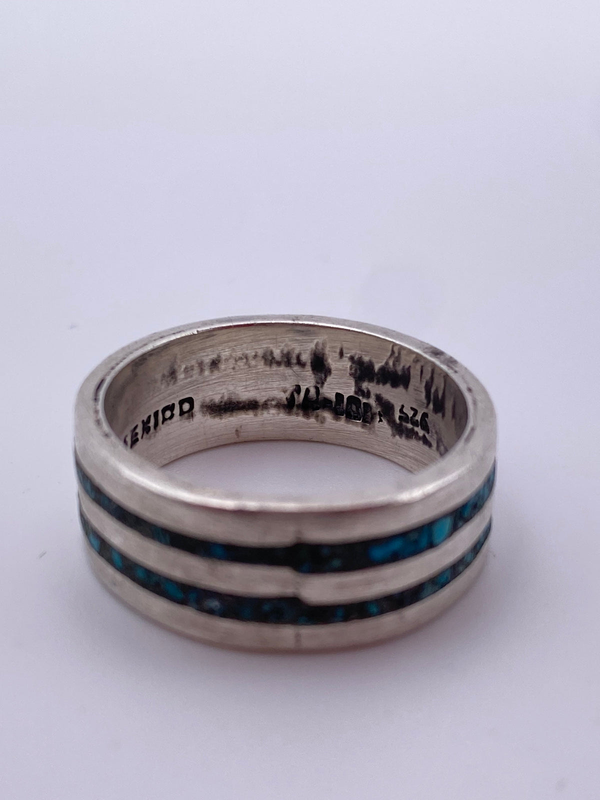 Turquoise Inlay on Sterling Band